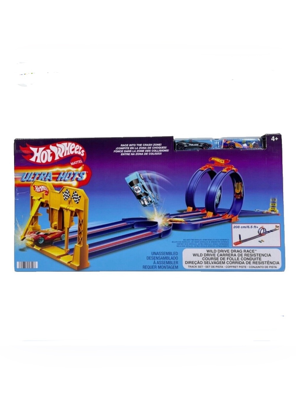 NWT Hot Wheels Ultra Hots Wild Drive Drag Race Track Set